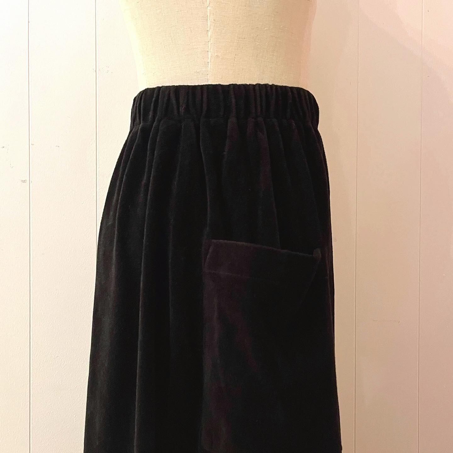 black velours △ patchwork skirt