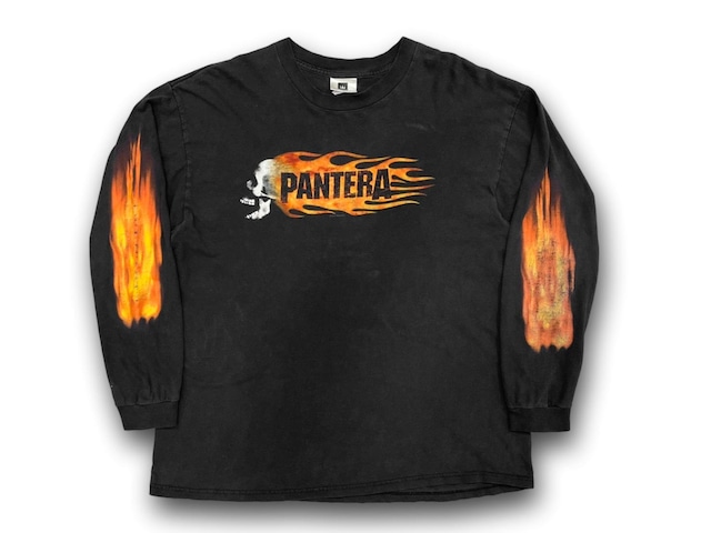 PANTERA FLAME PATTERN LS TEE BLACK WINTERLAND FIT LIKE LARGE