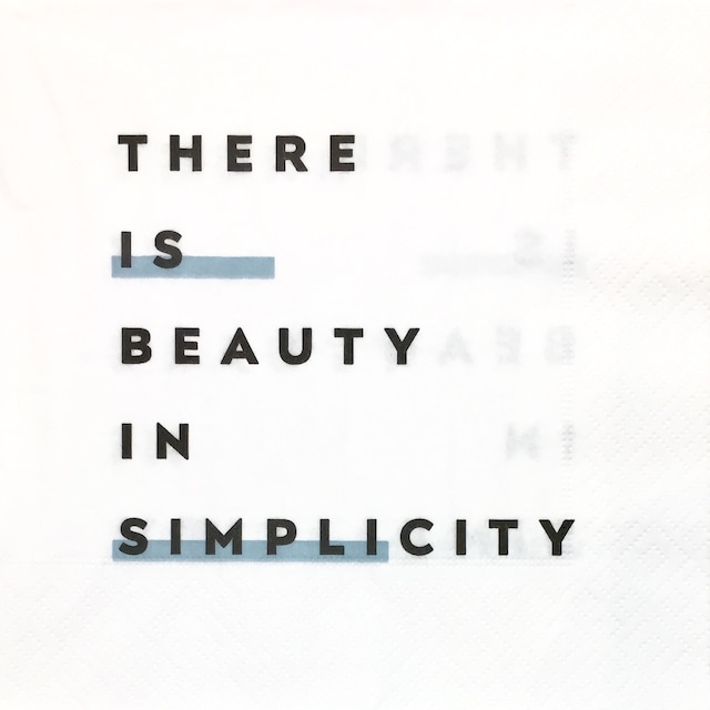 【H&M HOME】バラ売り1枚 ランチサイズ ペーパーナプキン THERE IS BEAUTY IN SIMPLICITY ホワイト