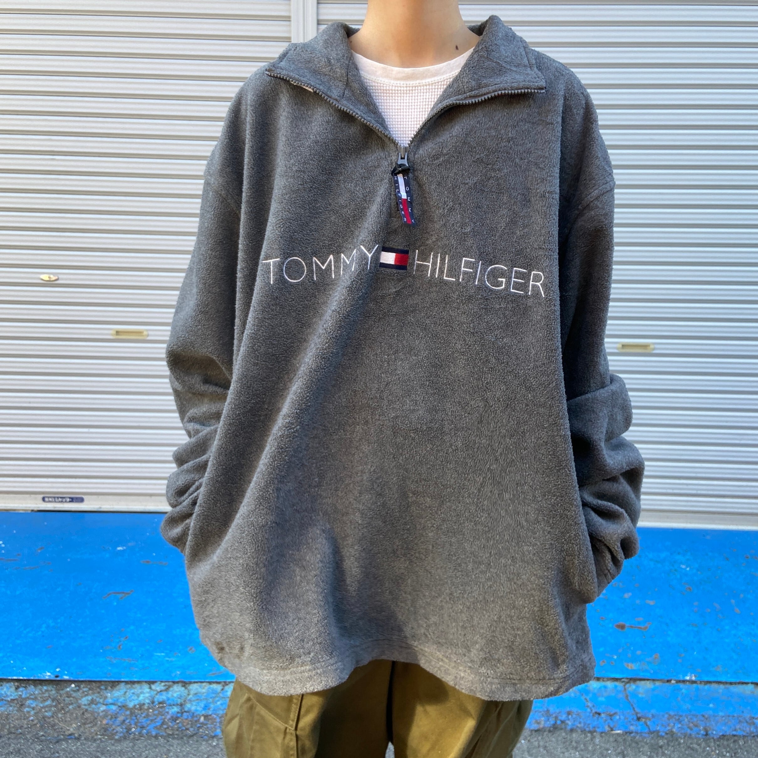 90年代 TOMMY HILFIGER トミーヒルフィガー ハーフジップ フリース 