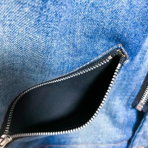 UNFINISHEDダメージデニムライダースジャケット