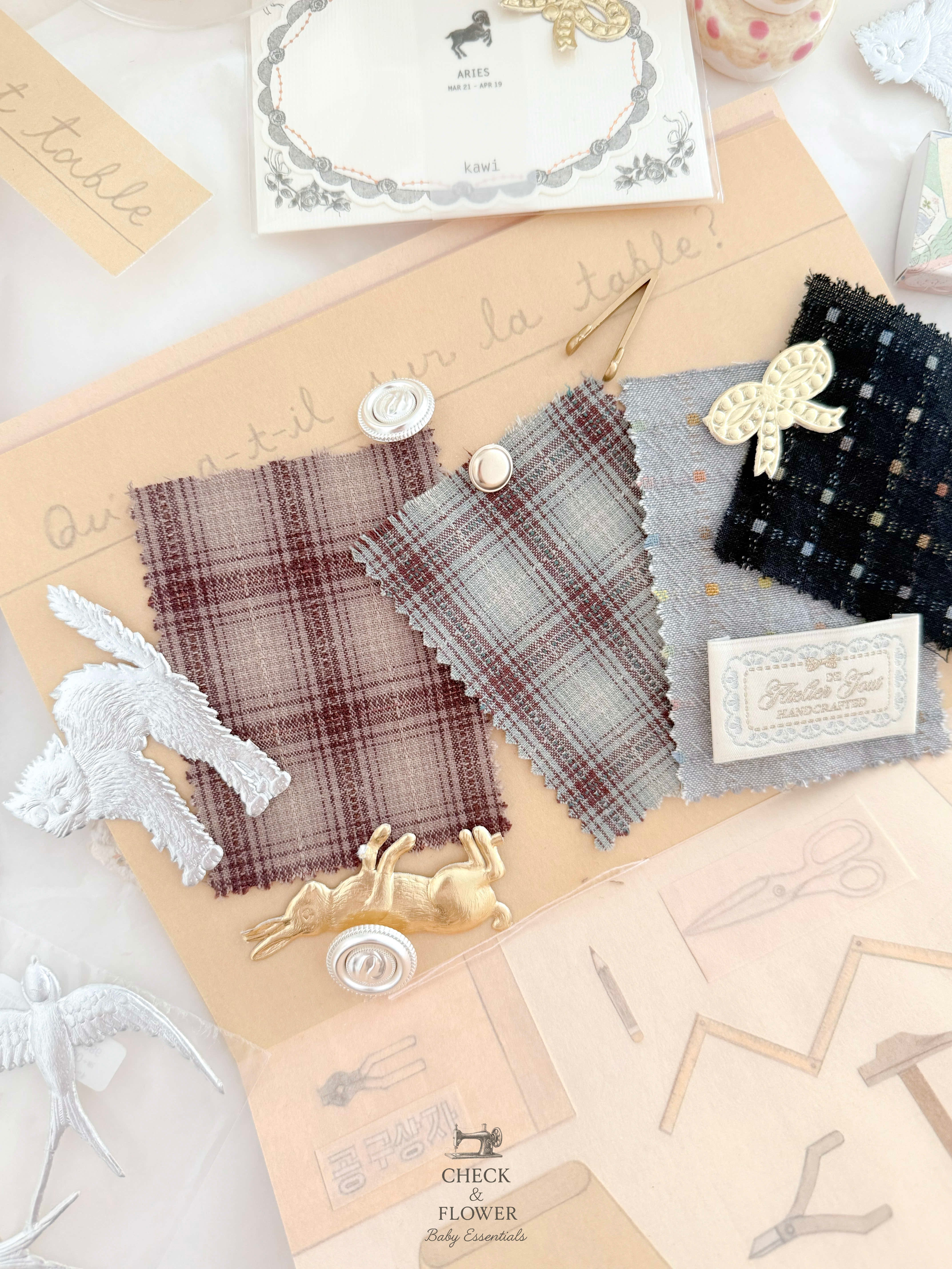 【即納】クラシックノート　チェック・ドビー生地25FW