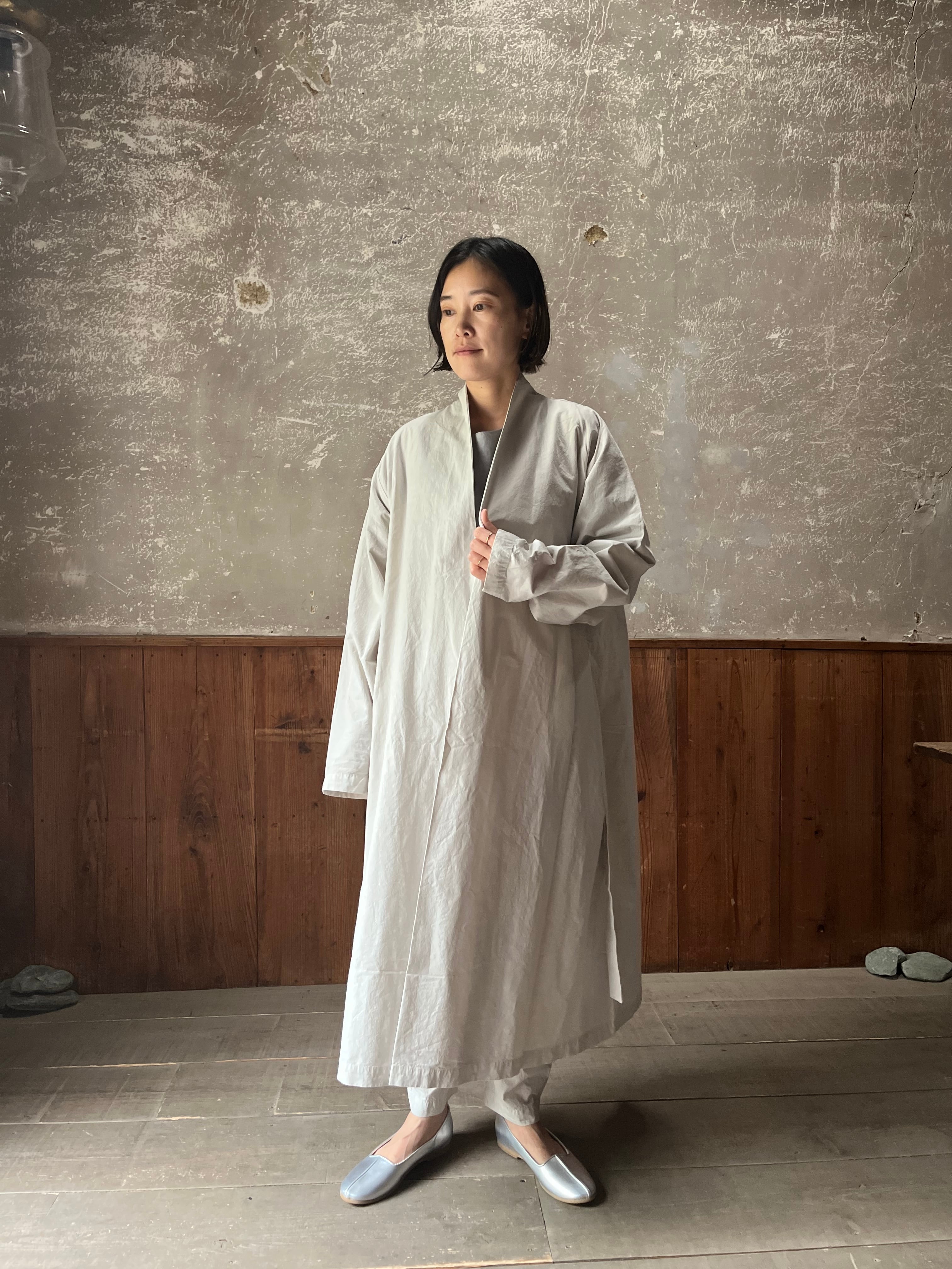 COSMIC WONDER | Cotton linen weather “Haori” coat (Silver quartz  