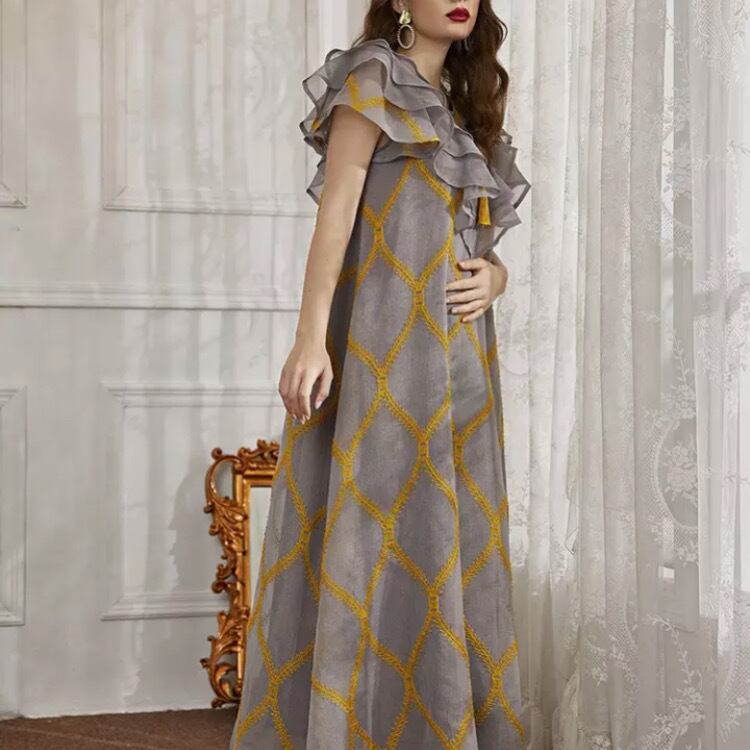 フリルトラペドレス33293