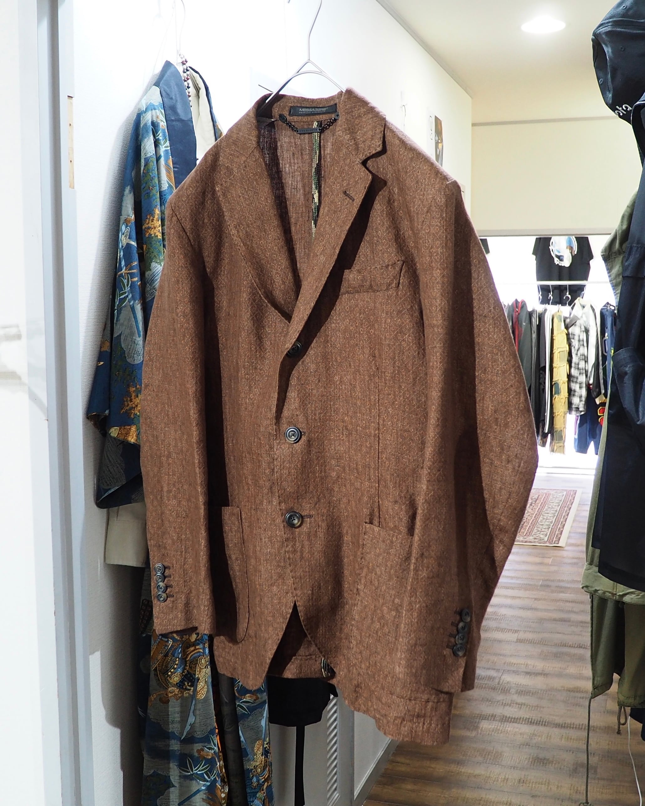 ” MESSAGERIE ” Pure Lino Linen 3B Tailored jacket (Made in Italy)