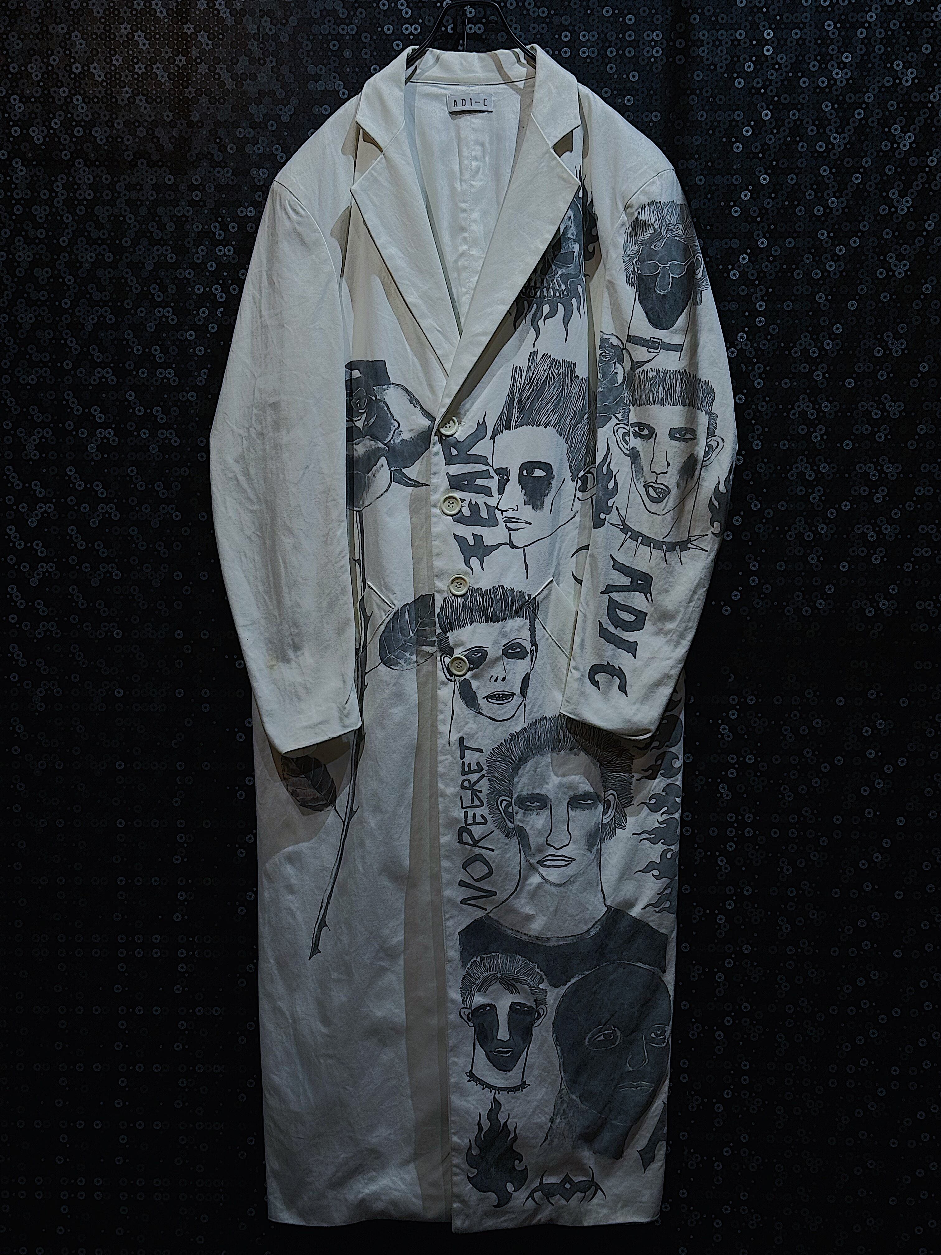 "ADI-C"art-work asymmetry White long coat