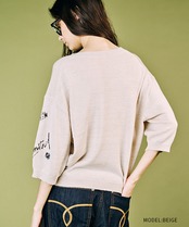 VネックグリッターTOPS (BEIGE)　CQ-49025