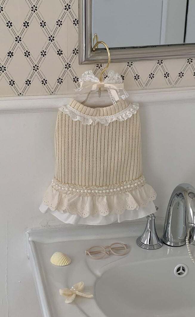 予約【seenii】shell cardigan (cream)