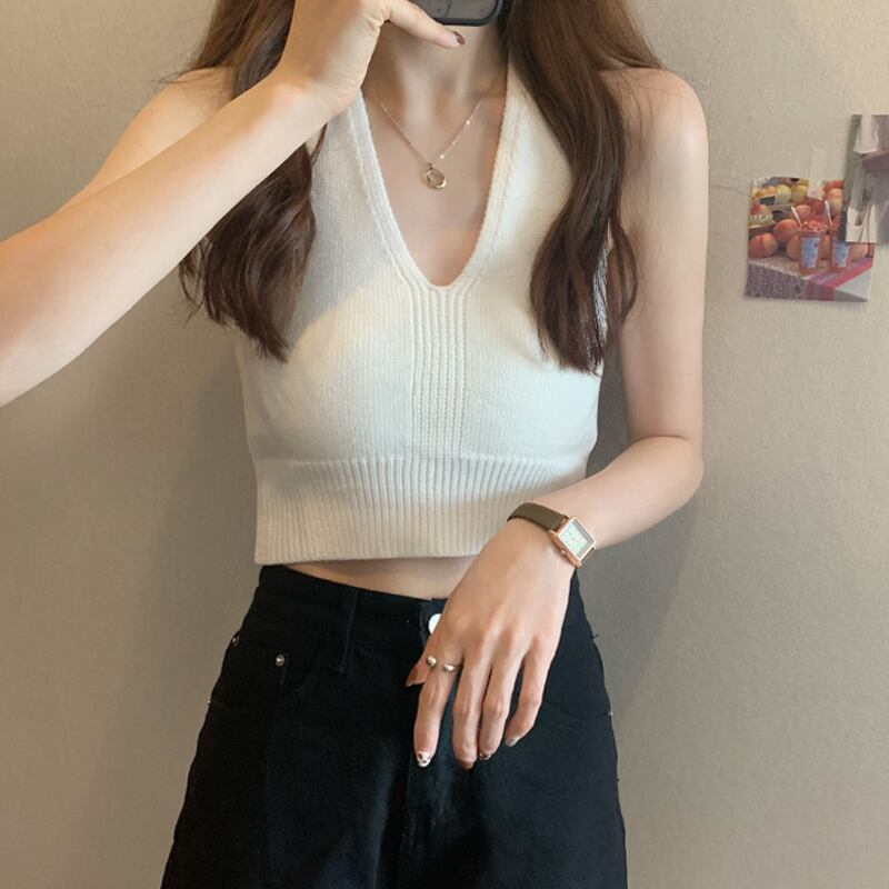 レディースサマーバックトップス ショート 夏物 ヨーロピアン 試着室88911861644