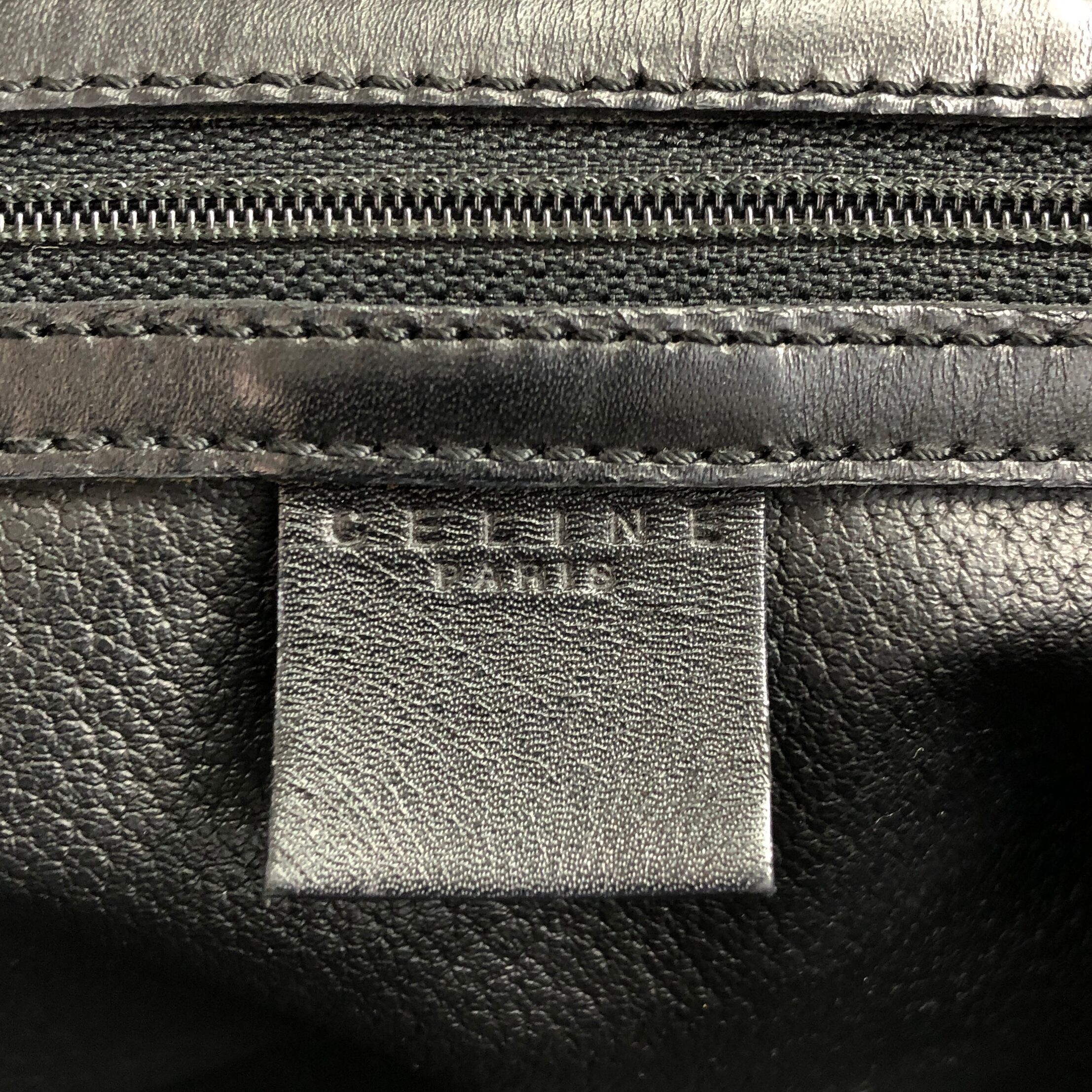 CELINE セリーヌ マカダム ショルダーバッグ ブラック ブラゾン型押し