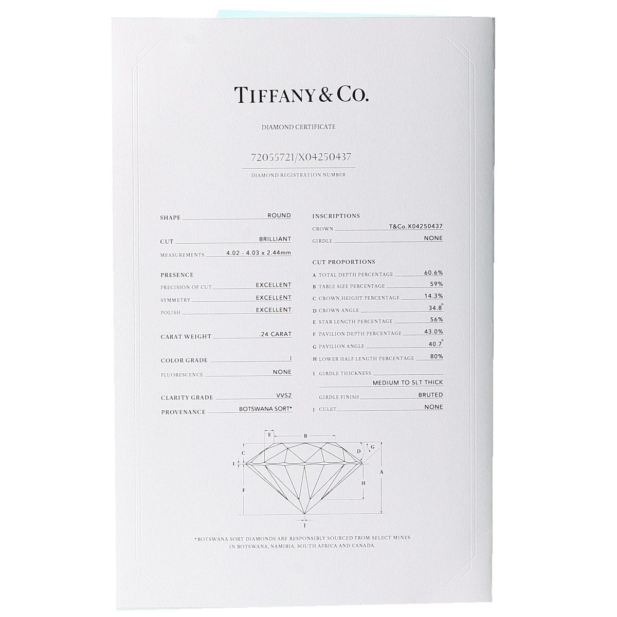 (新品仕上げ済）ティファニー TIFFANY バイザヤード ダイヤ ネックレス  K18 YG × ダイヤ 鑑定書 0.26ct‐D-VVS2-3EX 1PD 8588石目026ct鑑定書