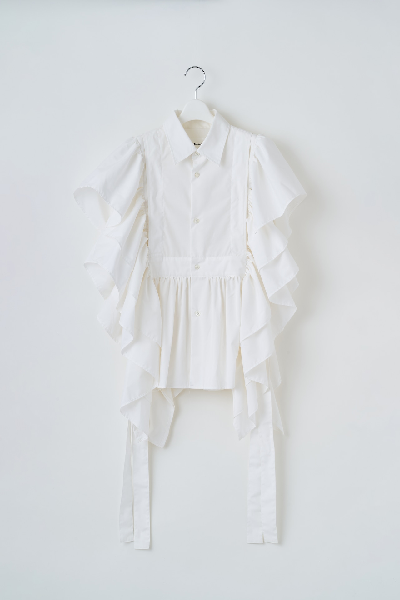 Shirt collor frilled gilet