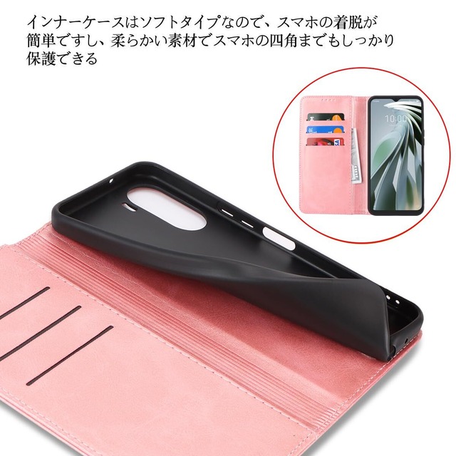 ZTE Libero 5G IV ケース 手帳型 libero5g4 スマホケース リベロ5g IV A302ZT ワイモバイル libero5gIV Y!mobile リベロ 5GIV カバー 手帳 libero5G4 ケース リベロ5g4 適用 case iCoverCase マグネット カードケース スマホケース 携帯カバー カード入れ スタンド 落ち着いた色 レトロ ピンク