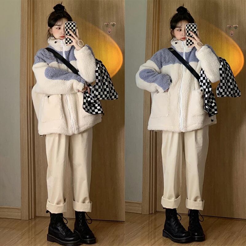 ウールショートコート オータムウィンタールーズカラーカーディガンシャツ 秋物 冬物 萌量不足23133476360