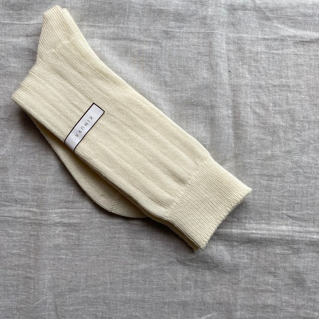 KIMURA｀｜MERINO WOOL RIB SOCKS 22-24cm Off white