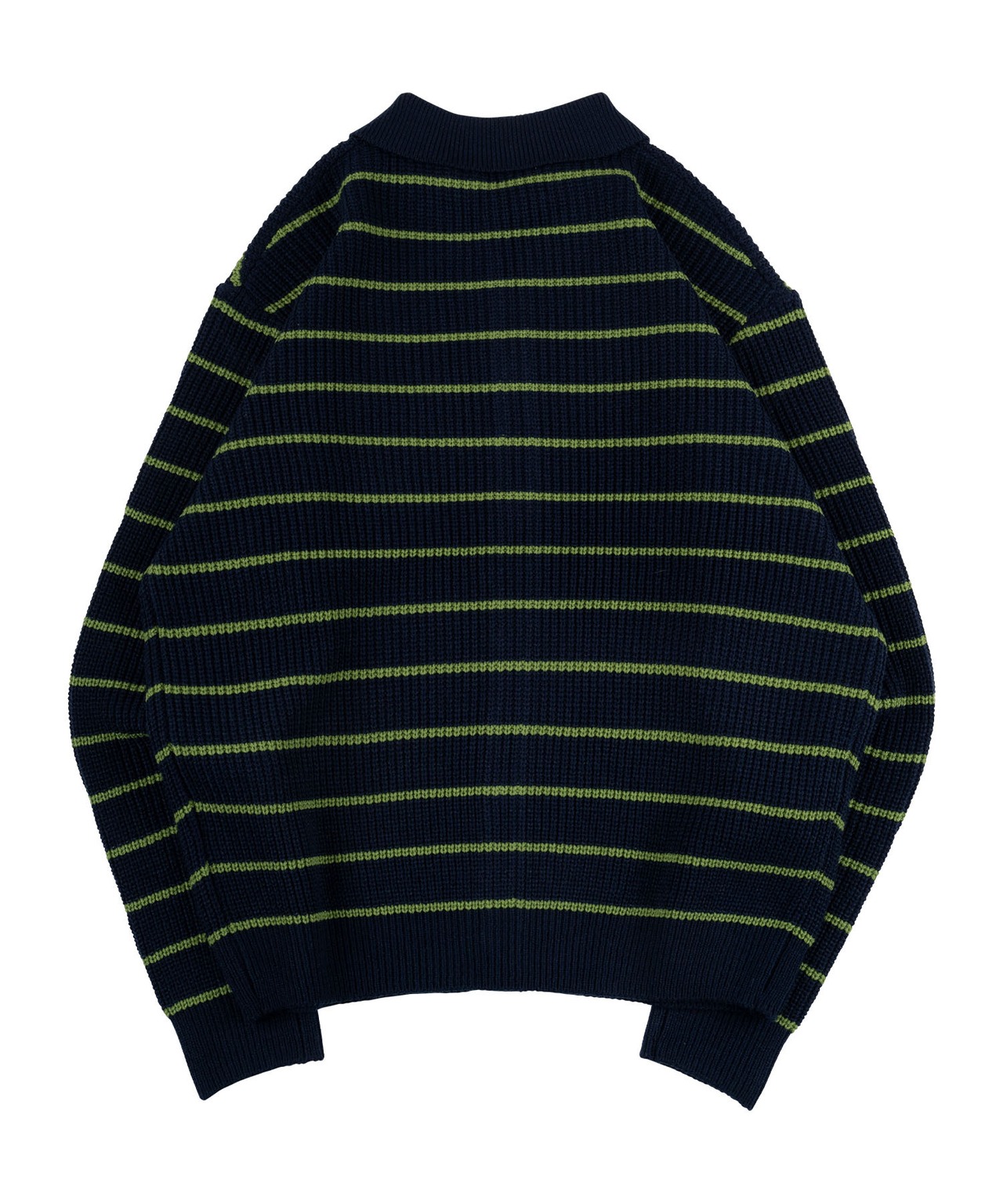 【#Re:room】ONE POINT BORDER BIG KNIT CARDIGAN［REK117］