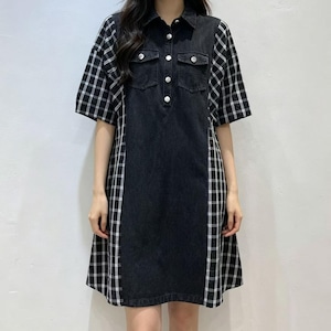 PANEL DENIM RELAXED MIDI SHIRT DRESS M-17801