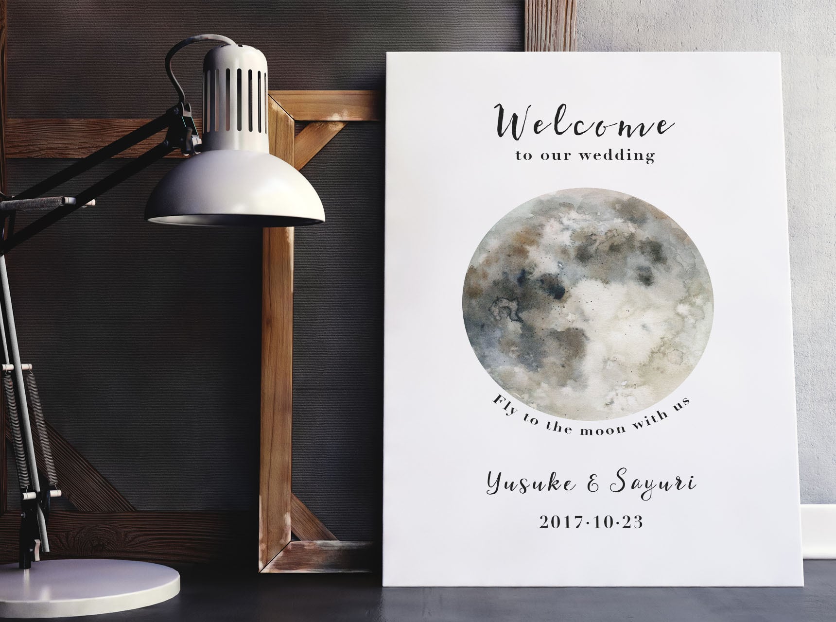 【ムーン】シンプルウェルカムボードシリーズ