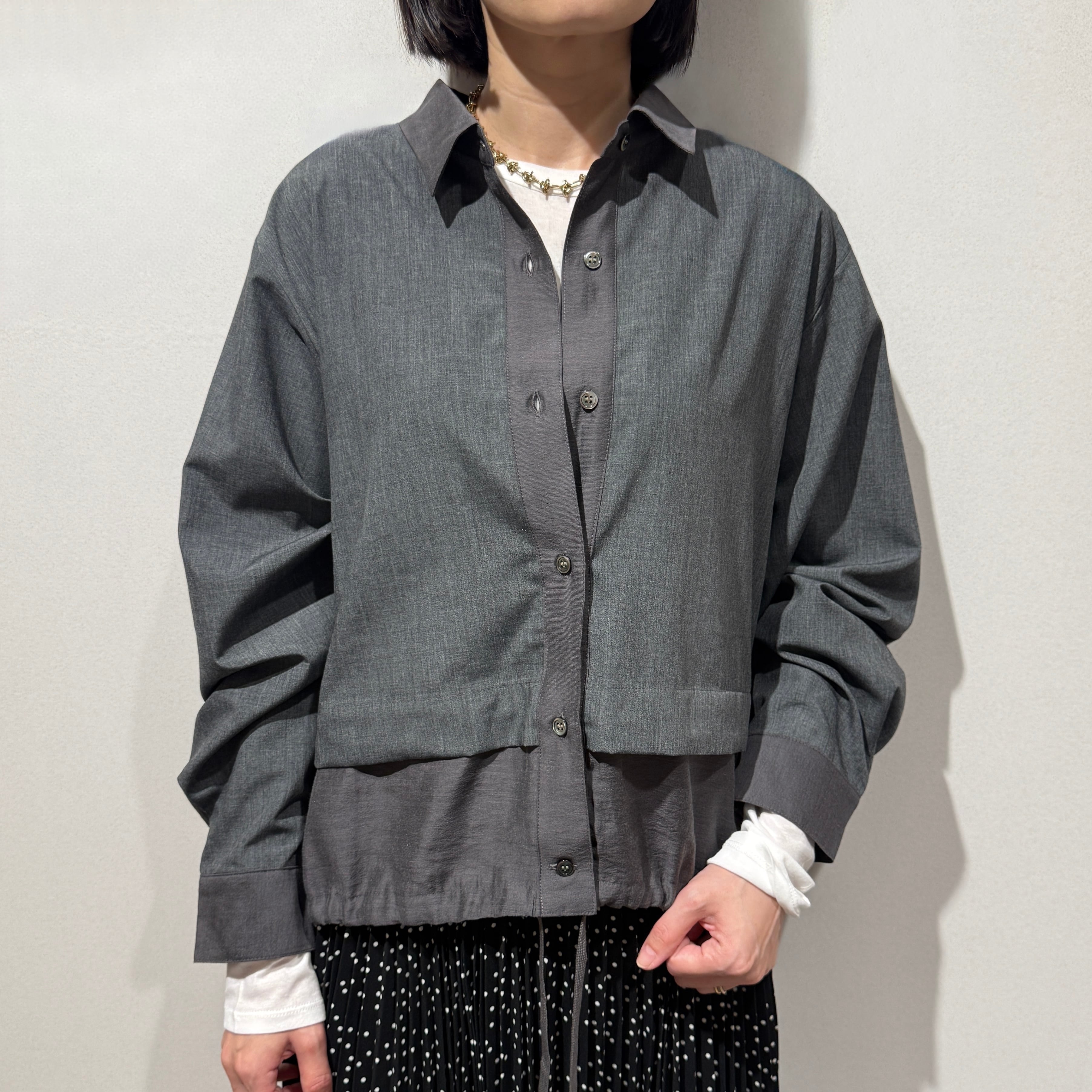シアーリネンレイヤードシャツ