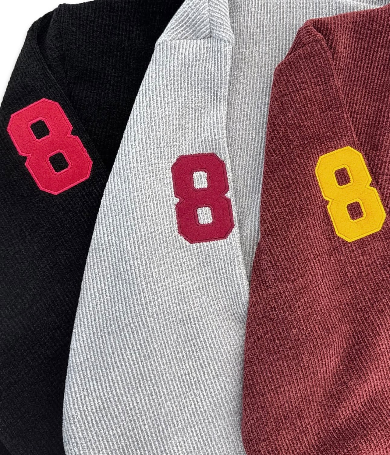 日本未販売／Knit Waffle Half-Zip 8-Eyelet Hoodie／RED