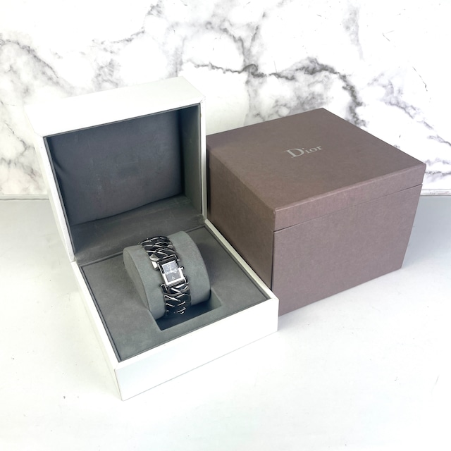 【最終処分SALE】Christian Dior ディオール 時計 D72ー100シルバー A-7284