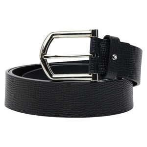 モンブラン ロゴ ベルト ブラック レザー メンズ MONTBLANC 【中古】