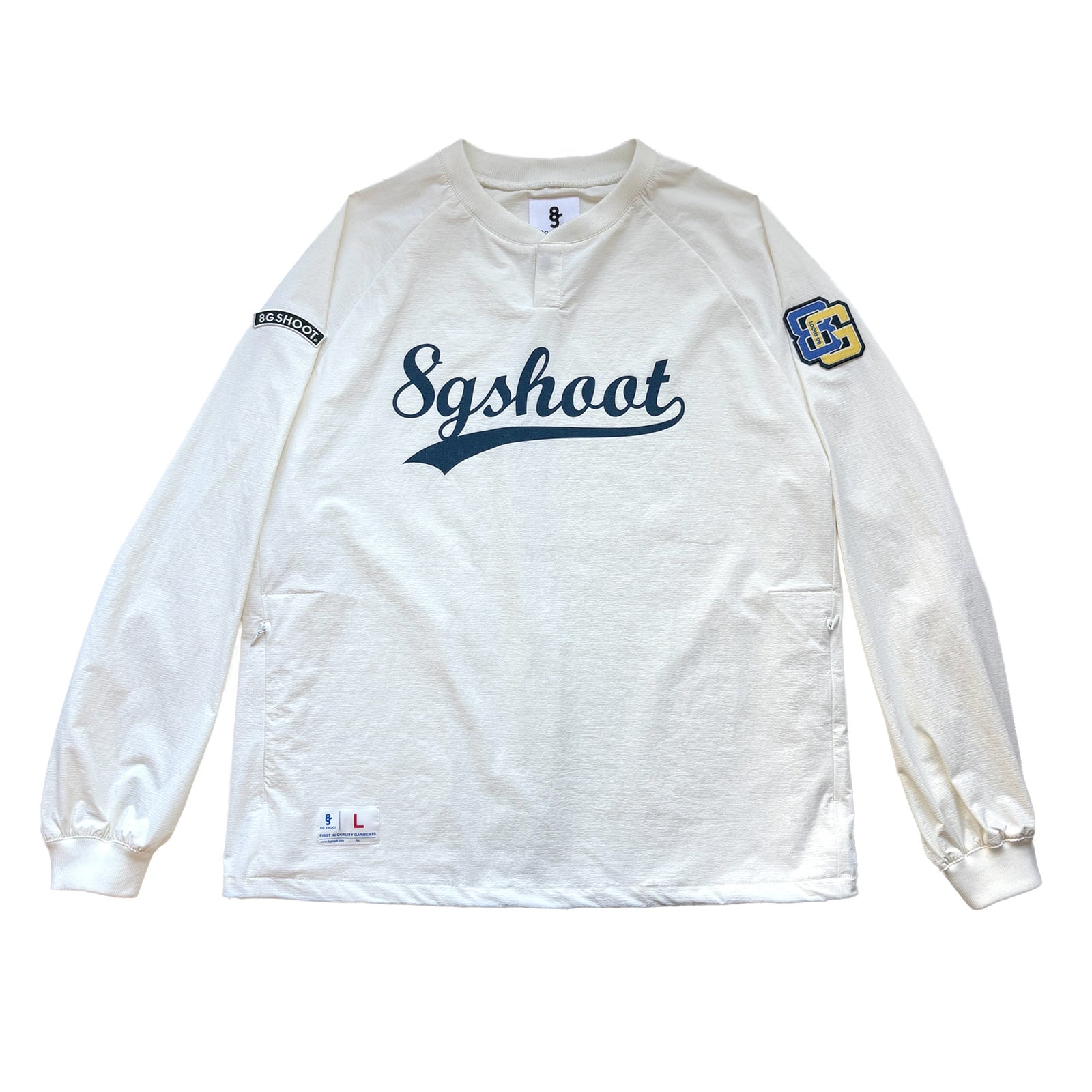 CORDURA NYLON HENLEY NECK PULLOVER JACKET -WHITE-