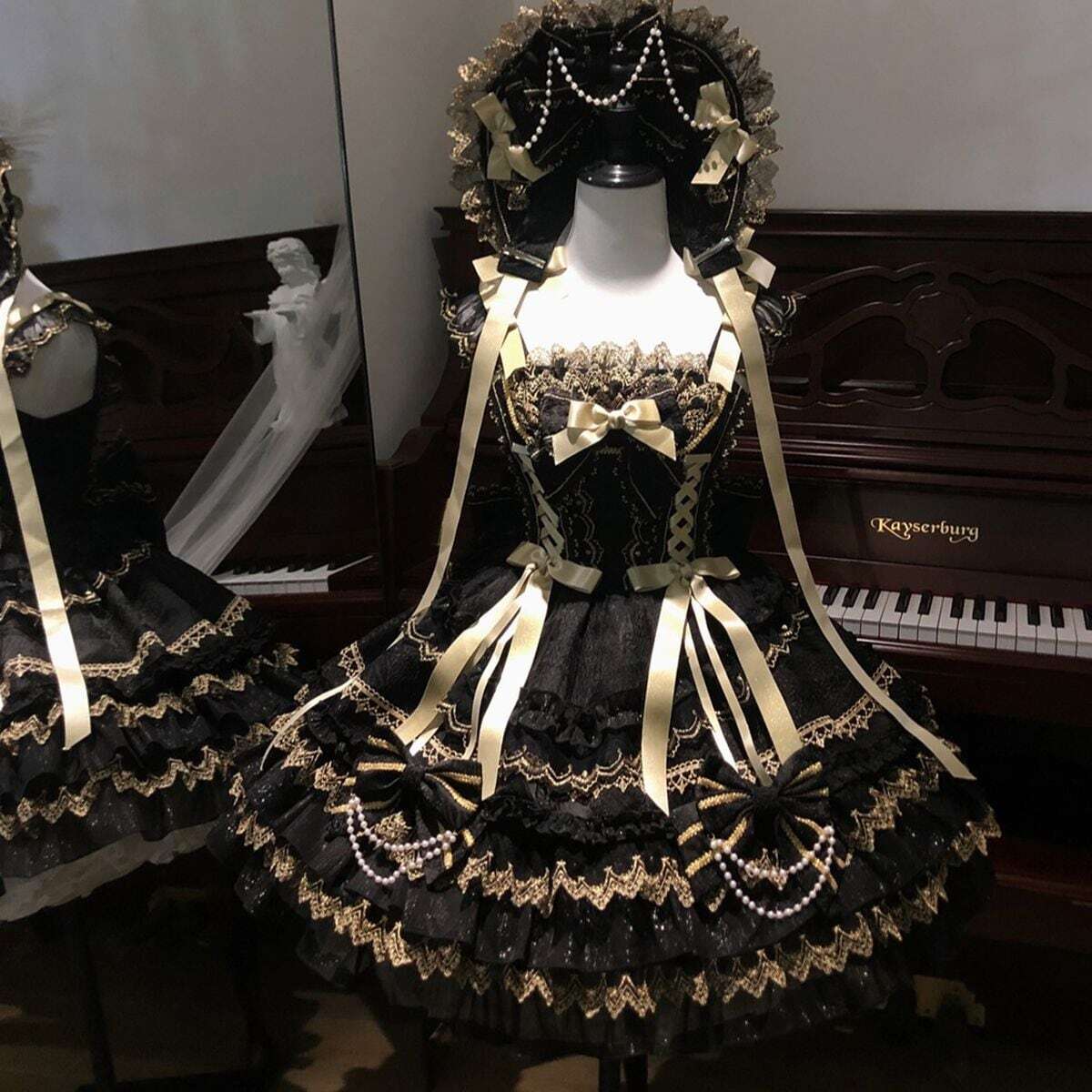 豪華ロリータボンネット｜ドールプリンセス系 ヘッドドレス JSKセット