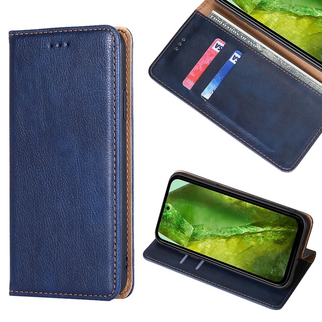 KWATUNG google pixel 8a 用ケース手帳型 グーグルピクセル 8a 用ケース手帳型 マグネット式 合皮レザー【ブルー】
