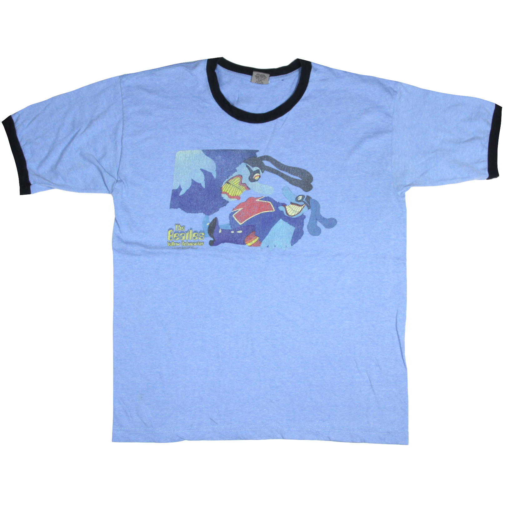 USED【L】Vintage 00s The Beatles Yellow Submarine Ringer Tee / ©2004