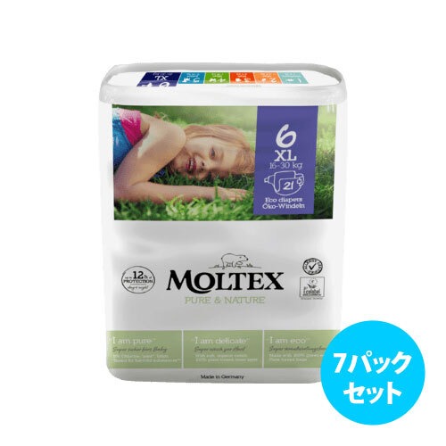 [7パックセット] Moltex Nature No. 1 紙おむつ（サイズ 2～6）