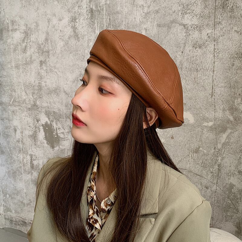 オータムウィンタースタンダードレザーレッド レトロ 帽子 秋物 冬物 ベレット ヘアアクセサリー ブラック・アイド・ピーズ35478292500