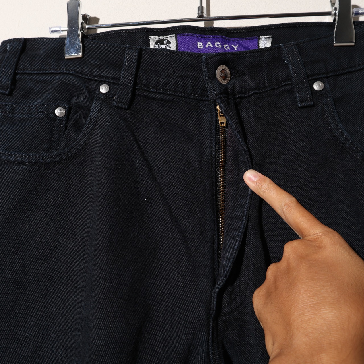 美品 34×30 USA 97年 Baggy Silvertab Levi’s ブラックデニムパンツ リーバイス シルバータブ