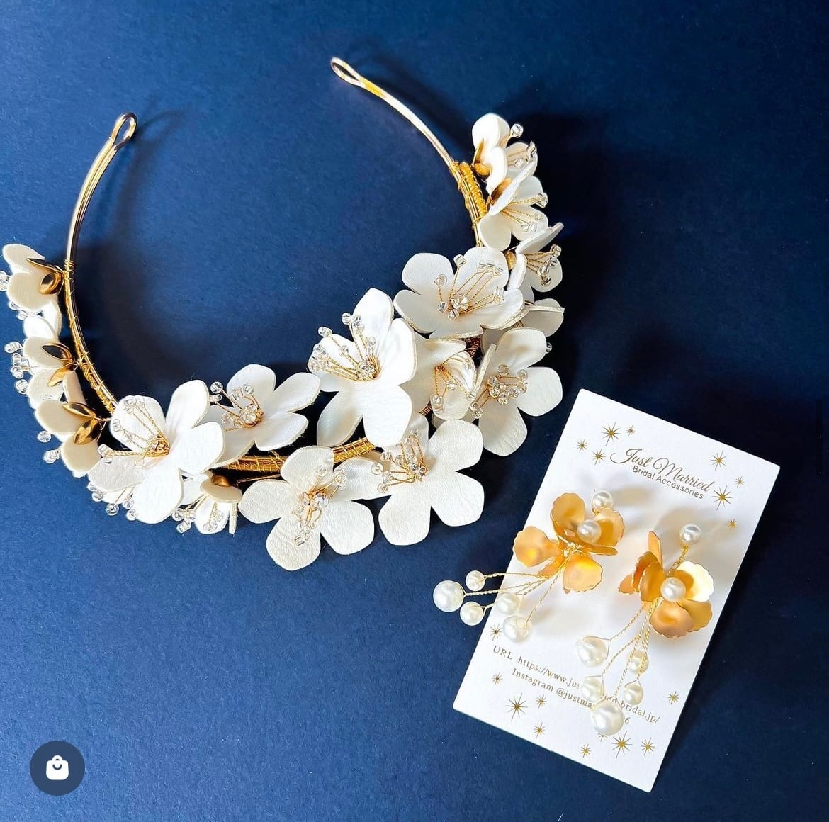 H-122 White Flower ティアラ | ウェディング・ブライダルアクセサリー