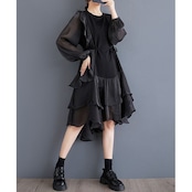 シフォン ティアードスカート ワンピース 00091