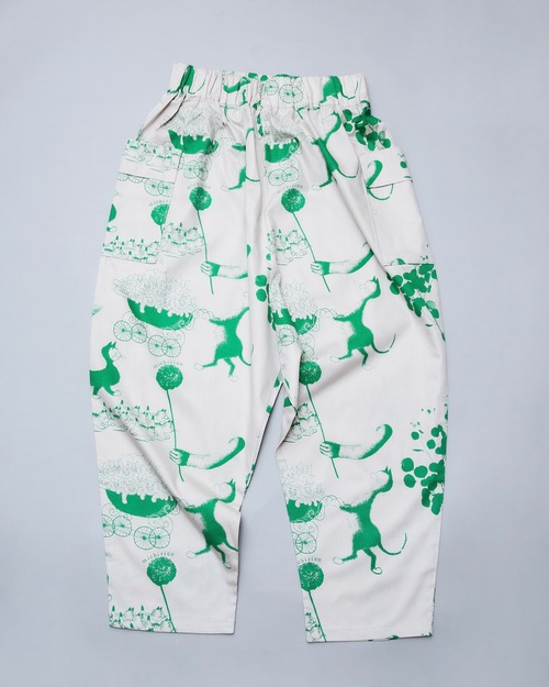 《michirico 2024SS》Souvenir Sarouel pants / green / S・M(大人)