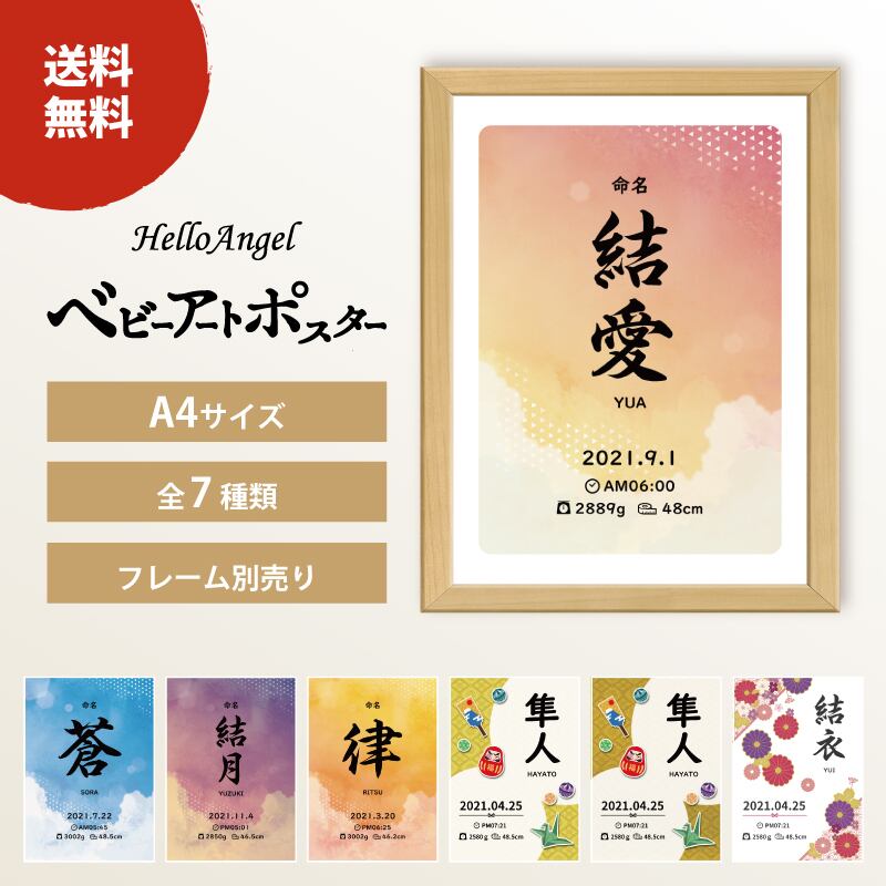 選べるデザイン7種類 命名書 ハローエンジェル ベビーアートポスター サイズ 命名書 紙 おしゃれ かわいい 出産祝い セミ オーダー Helloangel 選べるデザイン7種類 命名書 ハローエンジェル ベビーアートポスター サイズ 命名書 紙 おしゃれ かわいい 出産祝い セミ オーダー Helloangel