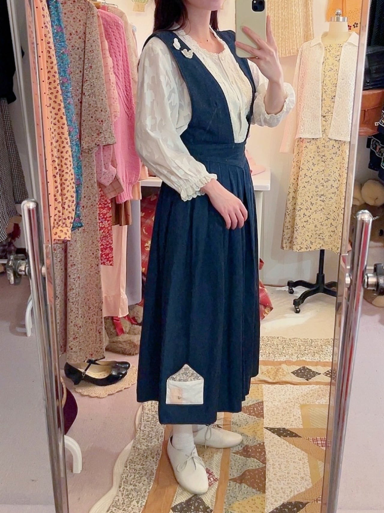remake ✂︎ fairy's outing denim jumper skirt