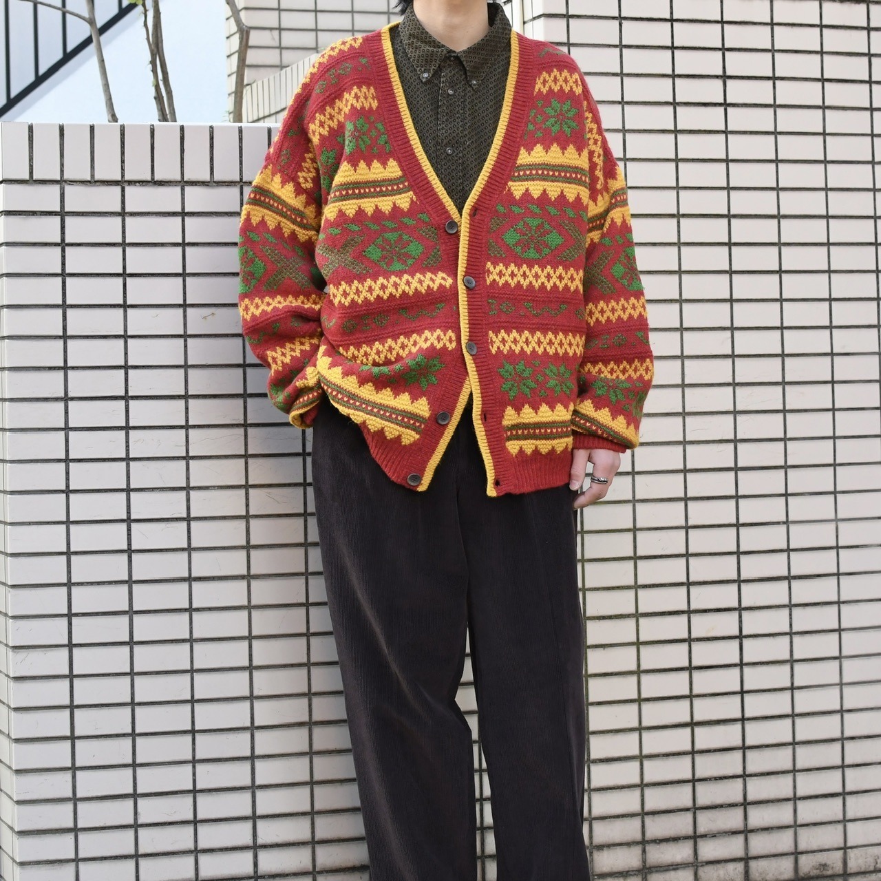 alpaca blend design wool cardigan