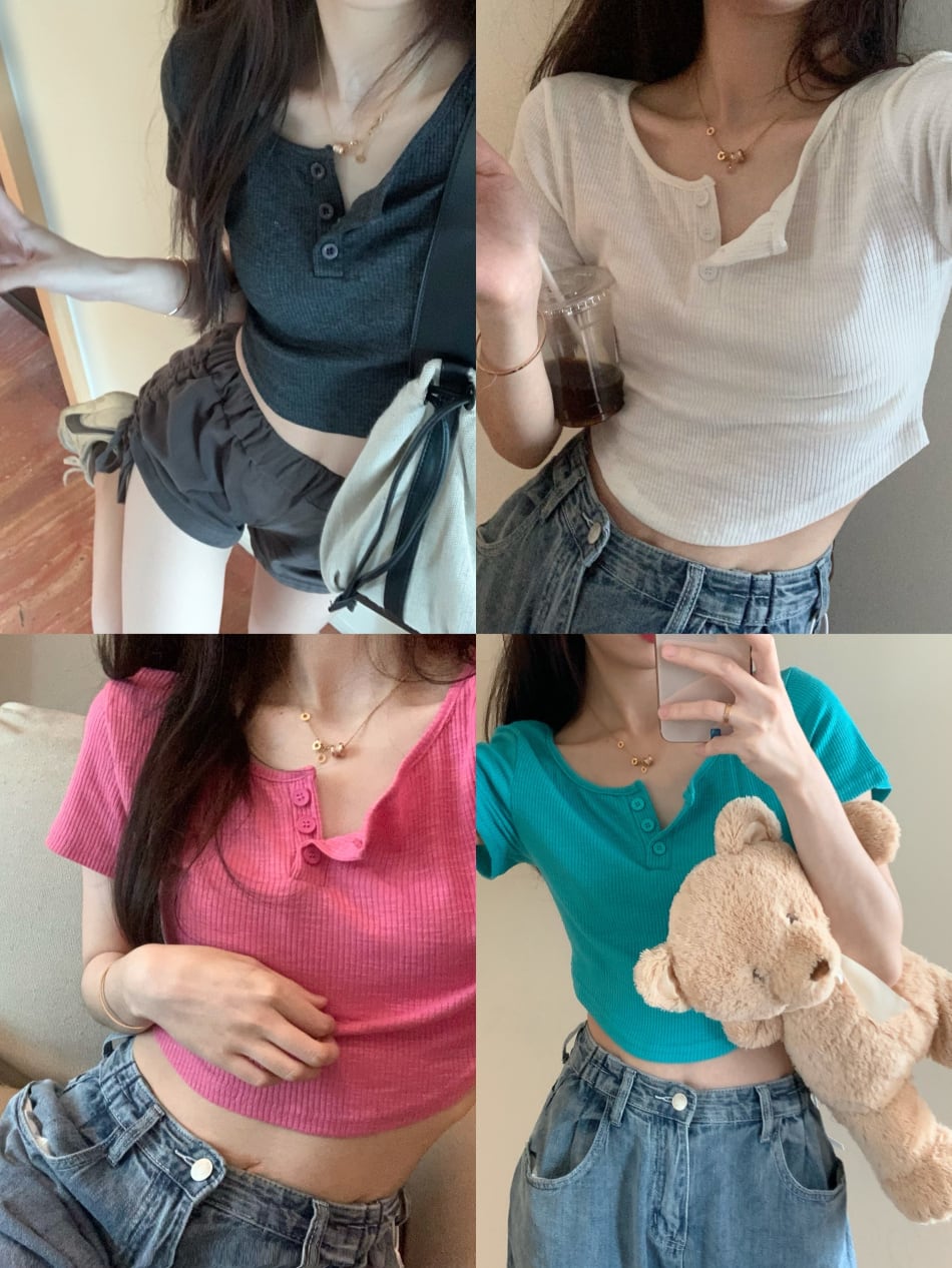 Tシャツ サマーレッドショートトップス 夏物 ピュア ブラックストロベリース44658314241