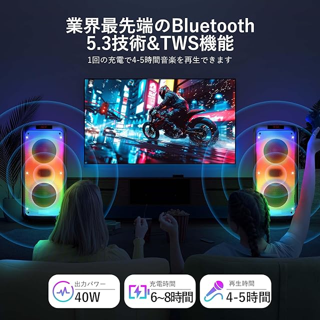 カラオケセット 家庭用 ワイヤレスマイク スピーカーセット 拡声器