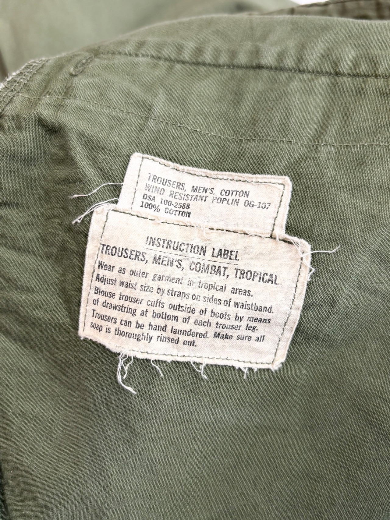 60s US AMRY Jungle Fatigue PANTS "3rd TYPE" Size SMALL-SHORT