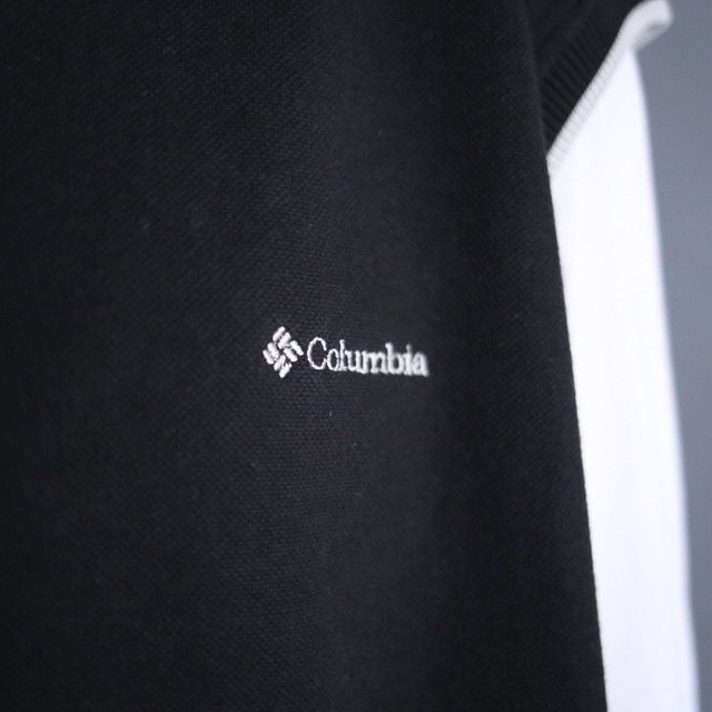 "Columbia" rib line design loose sweat vest