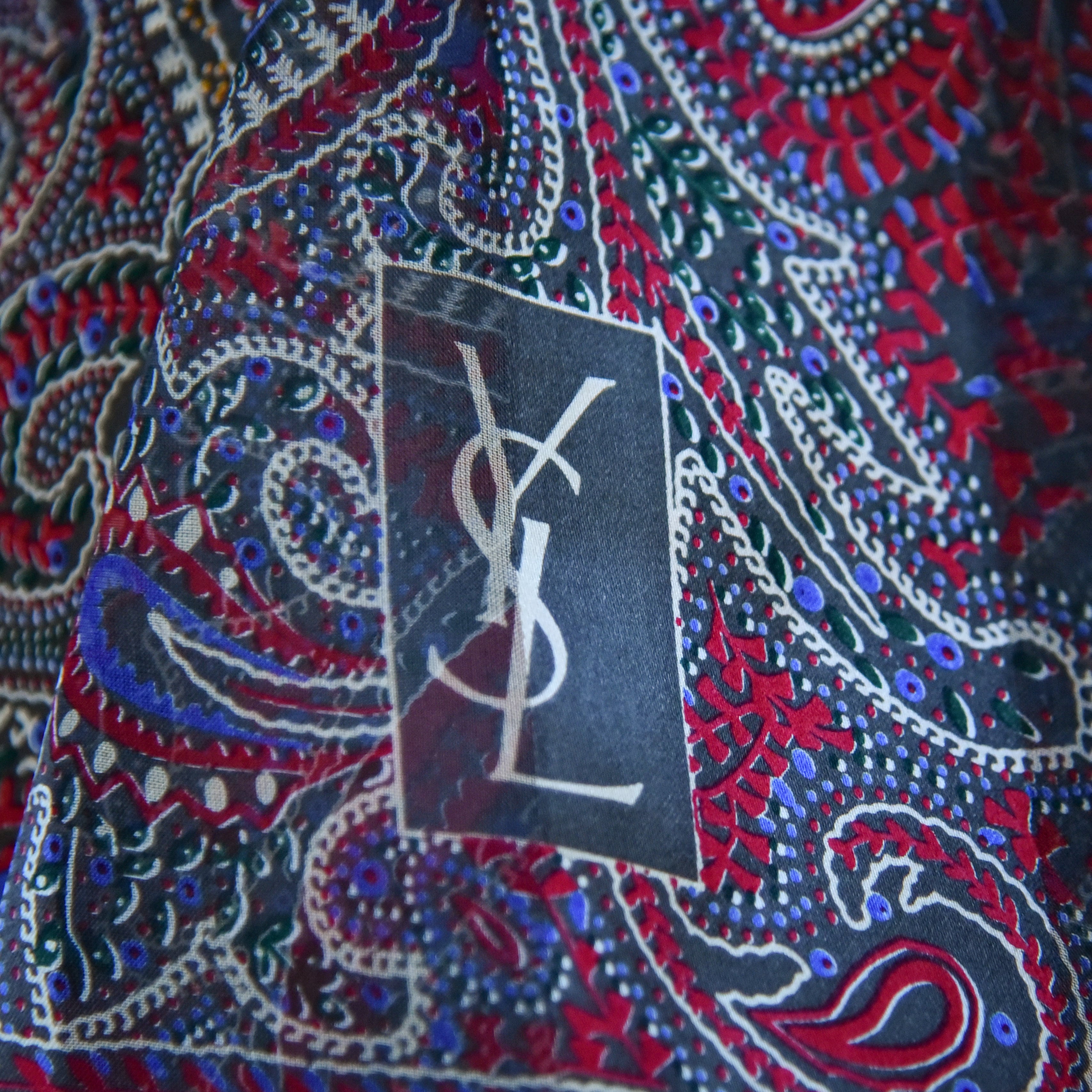 YSL Vintage Silk Long Scarf イブサンローラン シルク ロングスカーフ