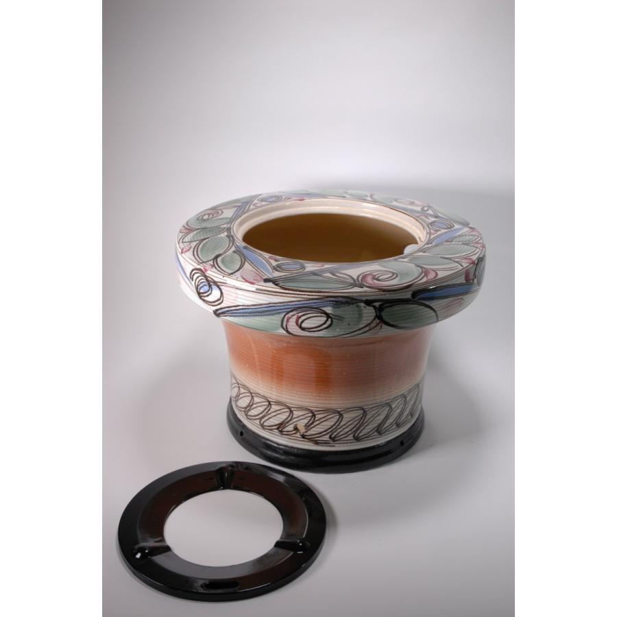 絵付練炭火鉢 15号（信楽焼き・陶器・暖房・火鉢・ひばち）（信楽焼き