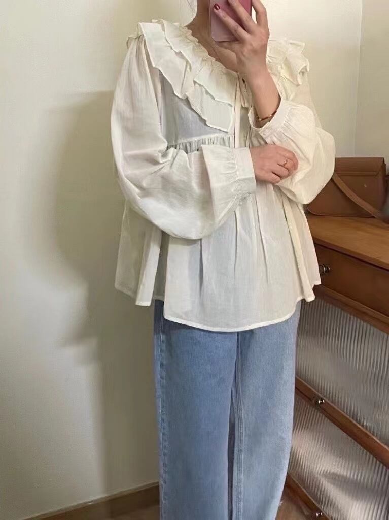 ビッグフリル襟　ブラウス　AJ22085-B255