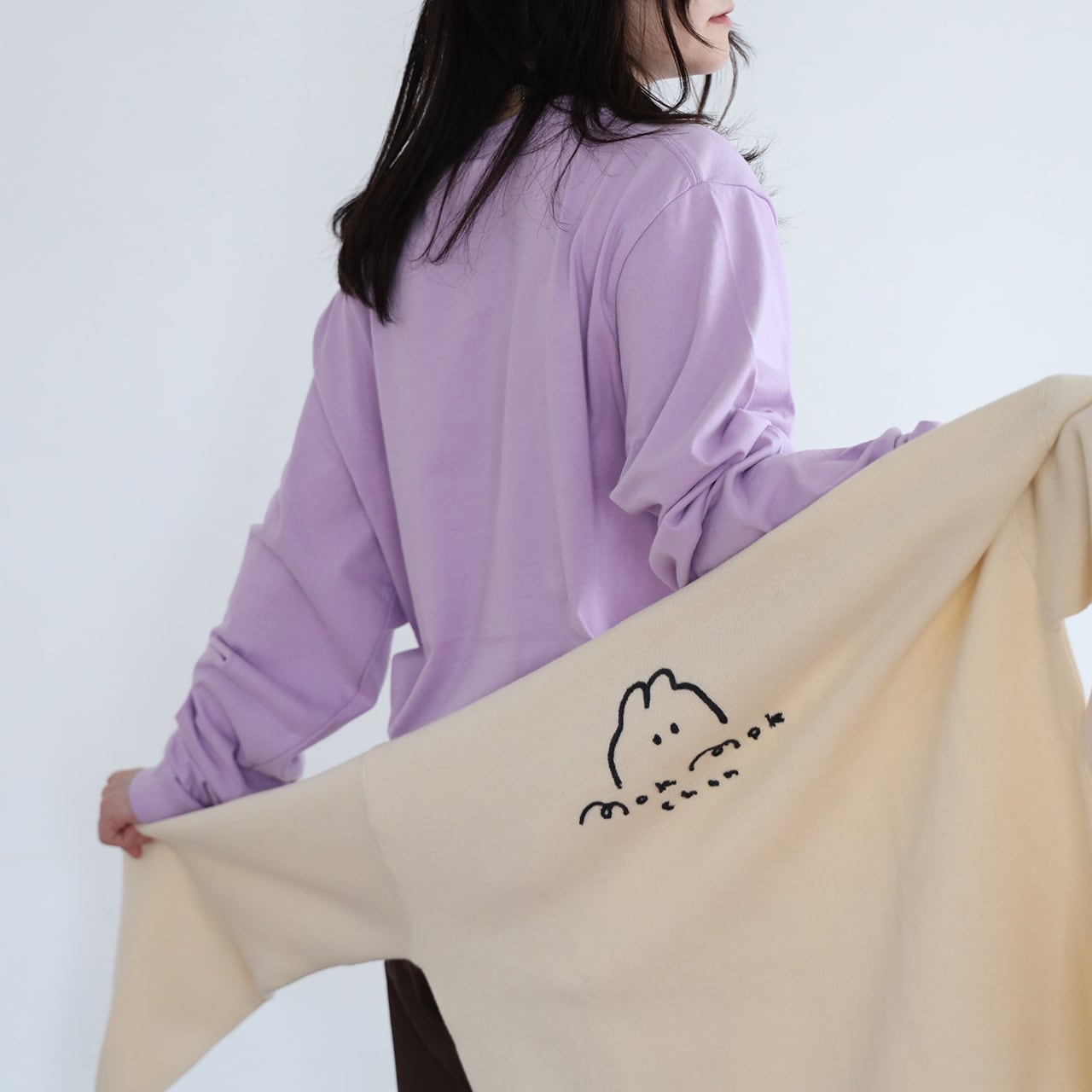 ハンバーガーとウサロンTEE/ラベンダー（MK-515) | もくもくちゃん公式