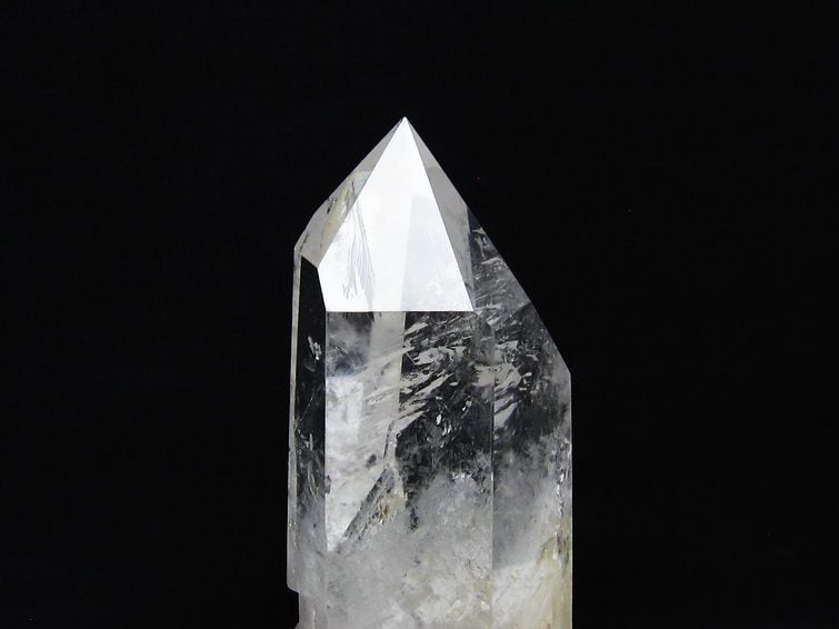 水晶 六角柱 水晶 ポイント 原石 置物 台座付属 一点物 152-4595