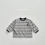 韓国子供服 / VIVID-I / 26Autumn / シグネチャー ストライプ ベアー Tシャツ / キッズ服 / ジュニア服 / 秋服 *XS~JM*