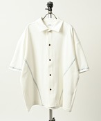 ATELANE Garze Ladder Stitch Short-Sleeve Open Shirt (WHT) 26A-15090